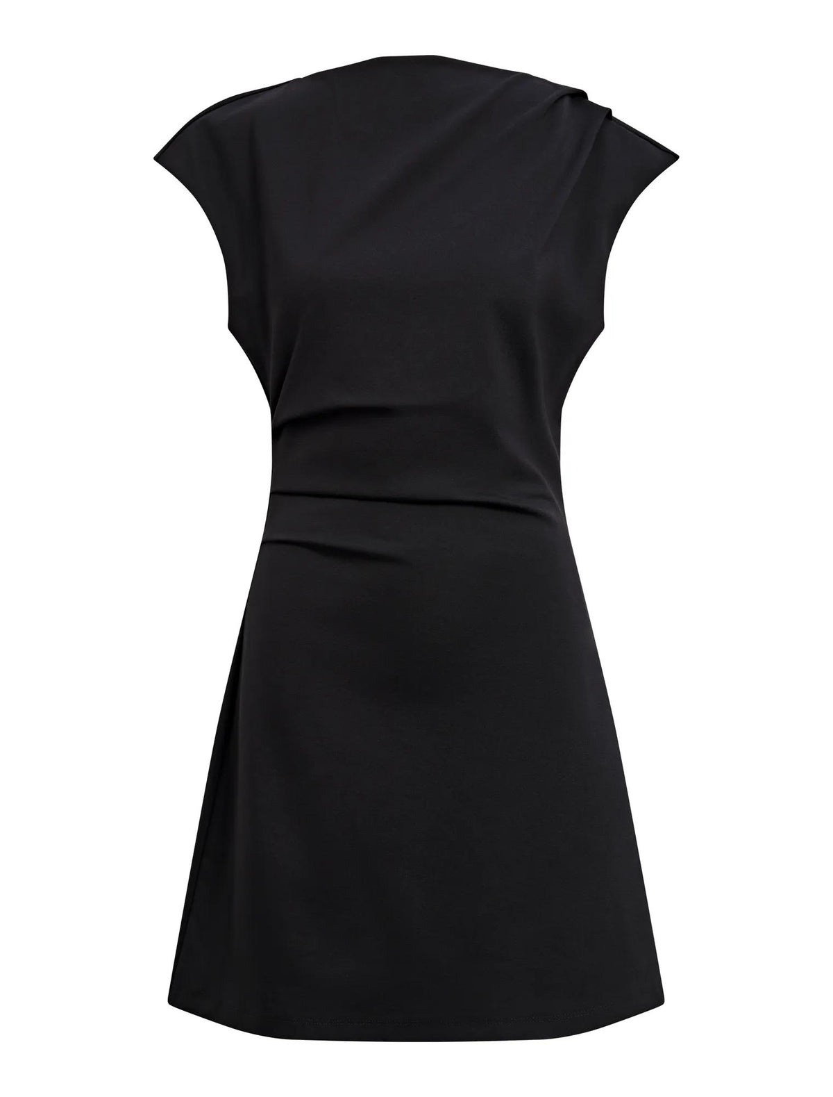 Carly Sleeveless Tuck Mini Dress Black_mannequin