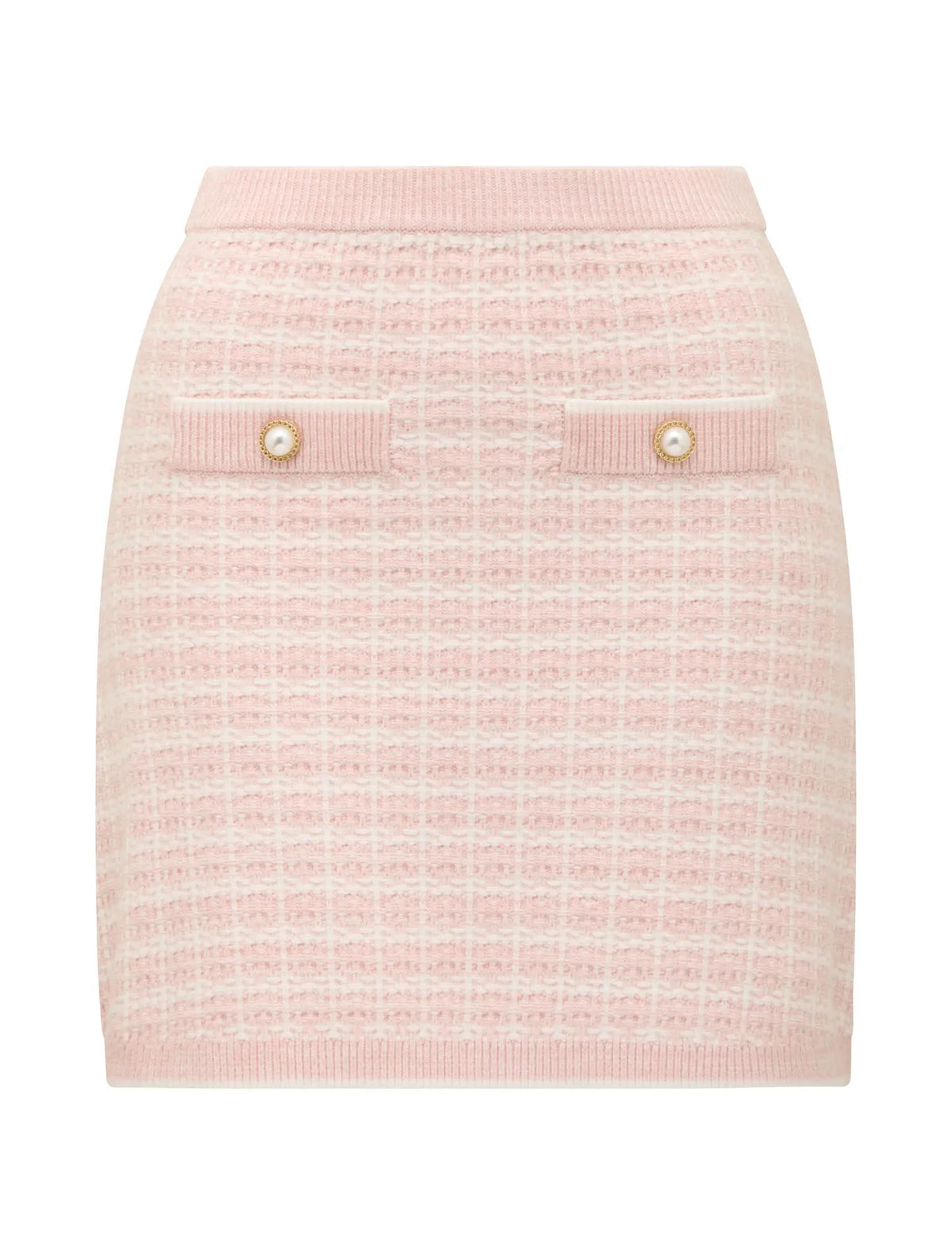 Louise Bouclé Knit Skirt Soft Pink_mannequin