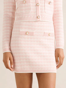 Louise Bouclé Knit Skirt Soft Pink