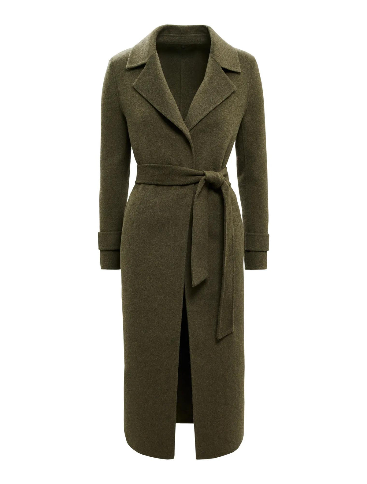 Natalie Felled Seam Coat Forest Green_mannequin