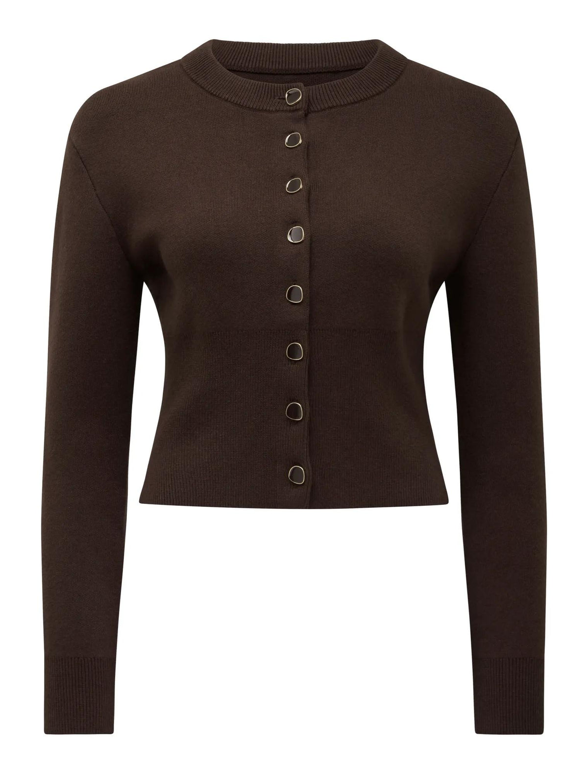 Ally Co-ord Knit Cardigan Chocolate_mannequin