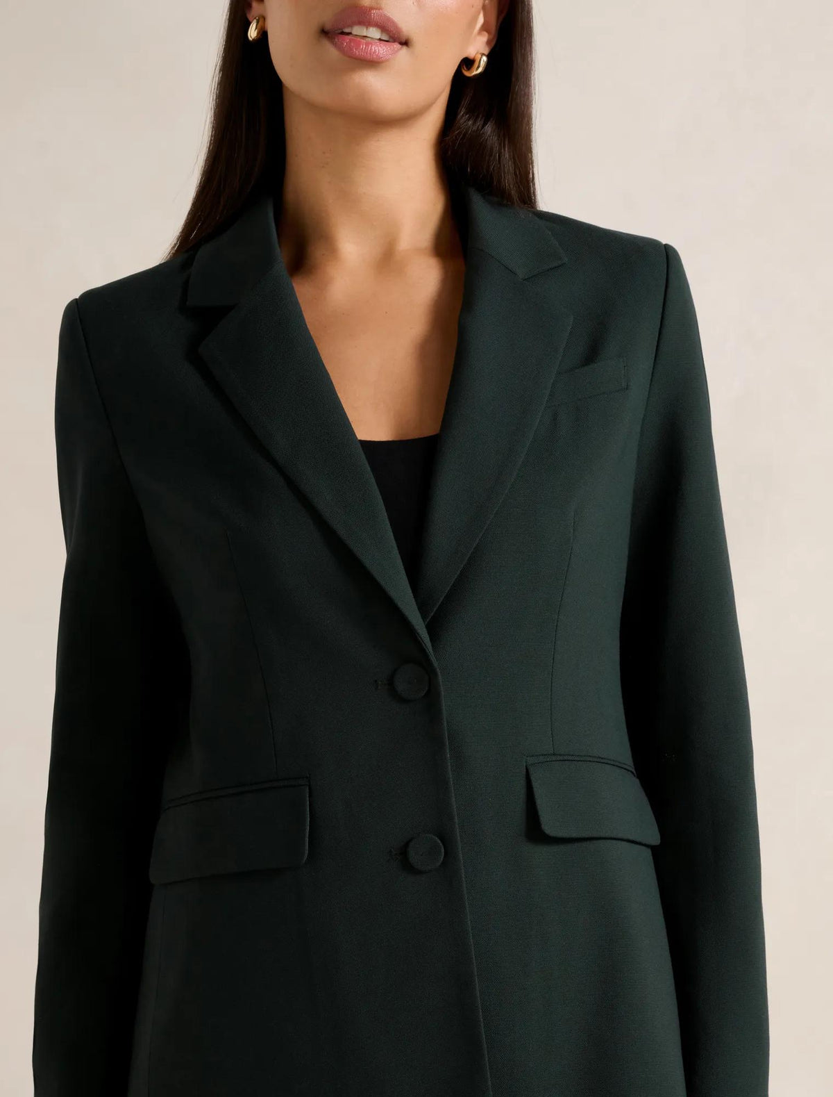 Clarette Nipped Waist Blazer Emerald Green Suit