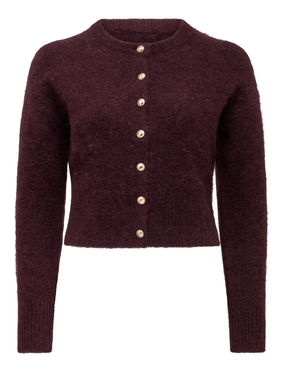 Tilly Crew Neck Cardigan Elderberry_mannequin