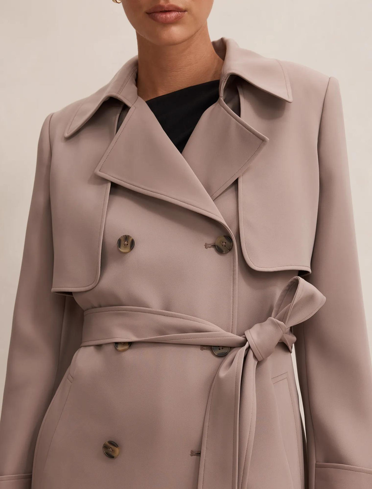 Delilah Soft Trench Coat Soft Mocha Set