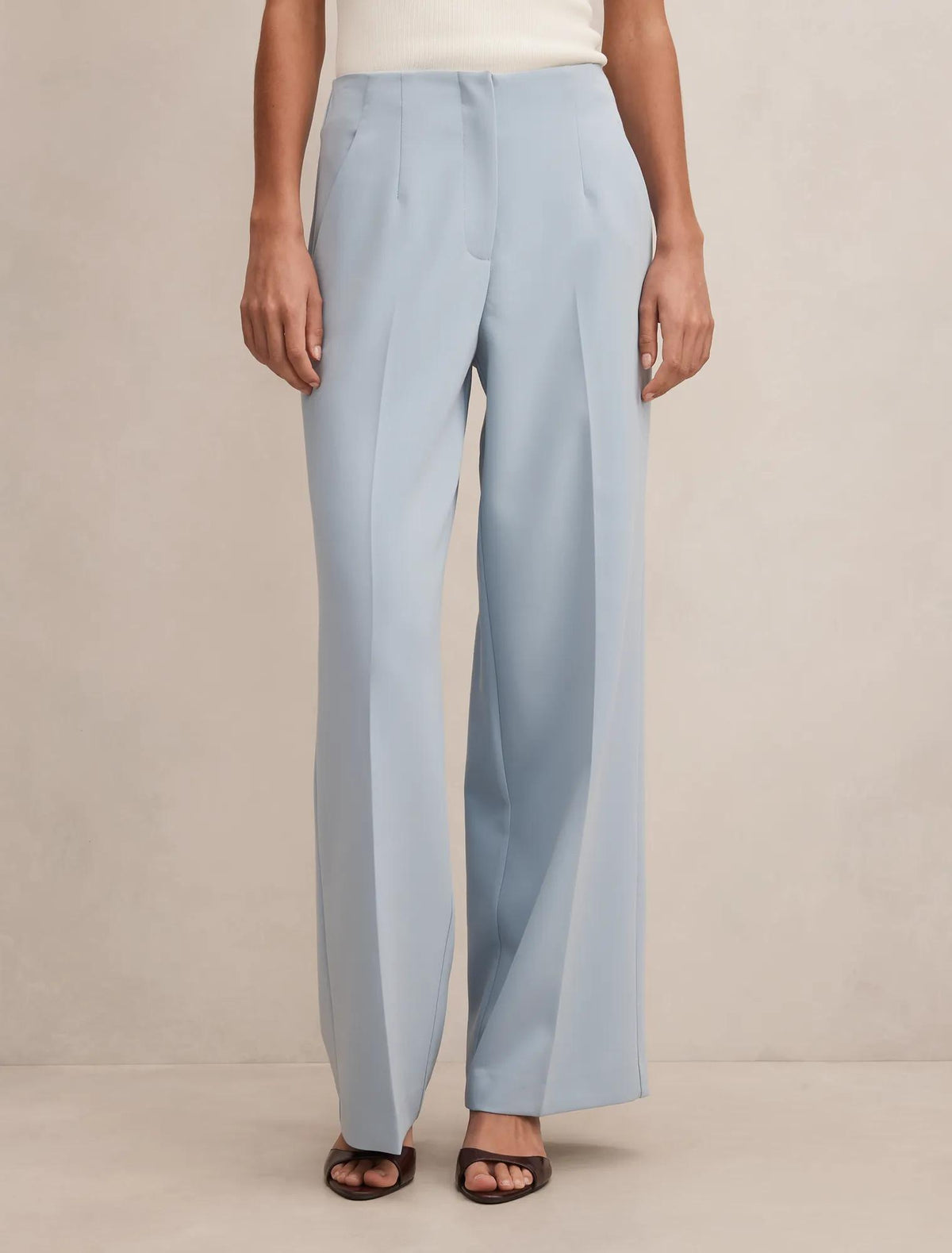 Lee Wide Leg Pants Sky Blue Suit