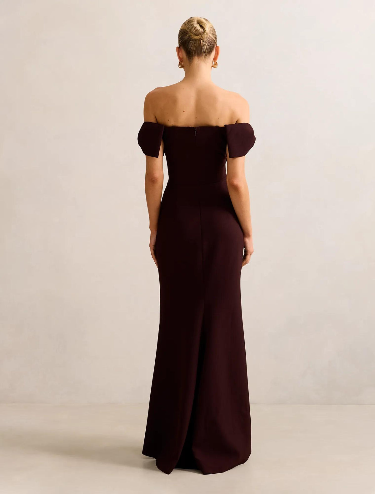 Kalee Bow Wrap Skirt Dress Deep Plum