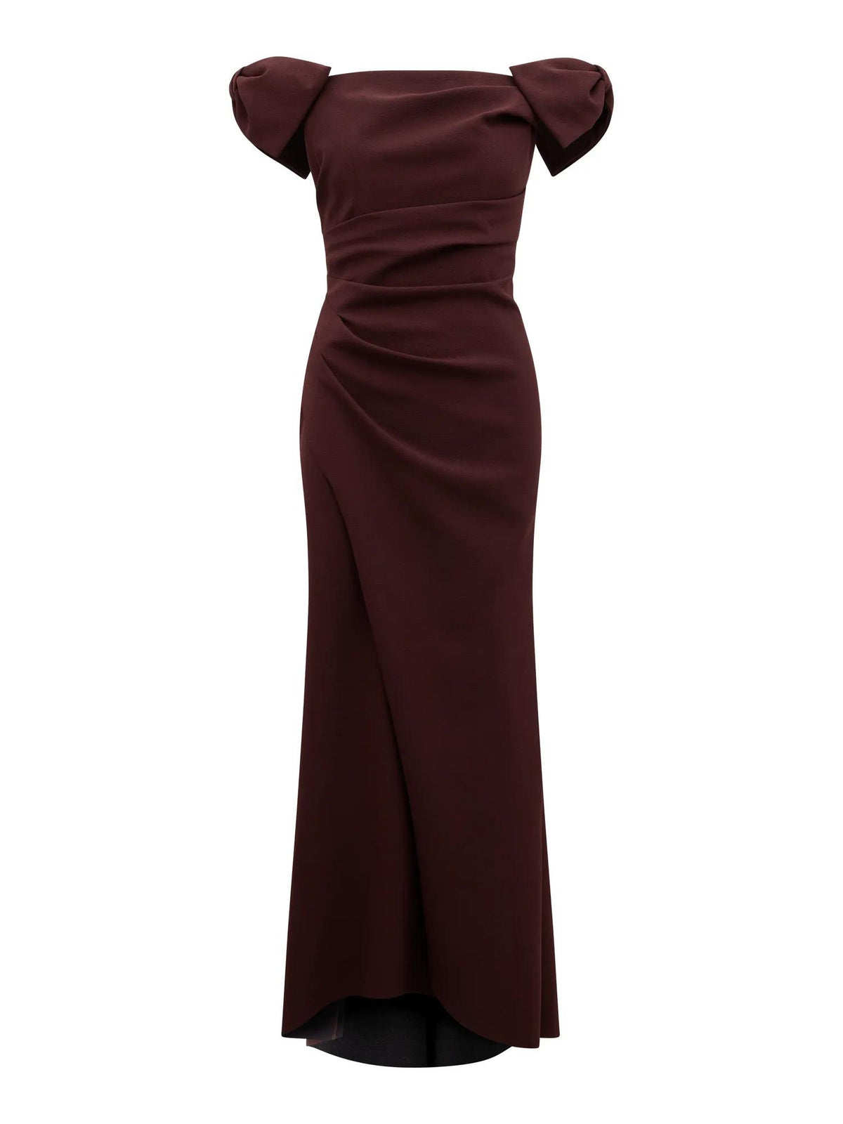Kalee Bow Wrap Skirt Dress Deep Plum_mannequin