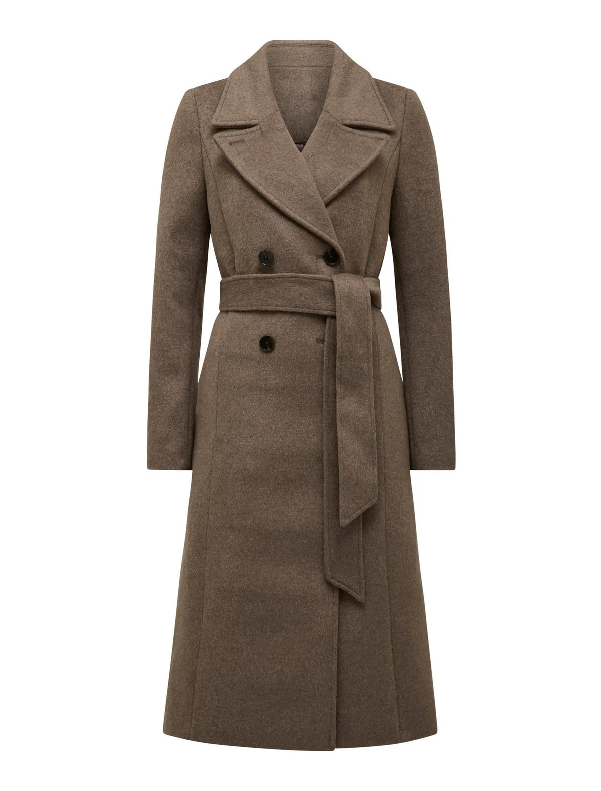 Blake Petite Double Breasted Coat Chocolate Marle_mannequin