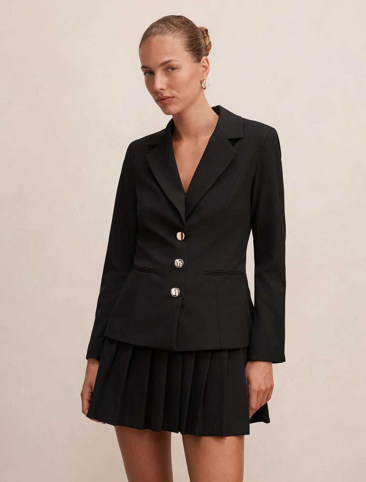 Lenora 2-in-1 Blazer Mini Dress Black