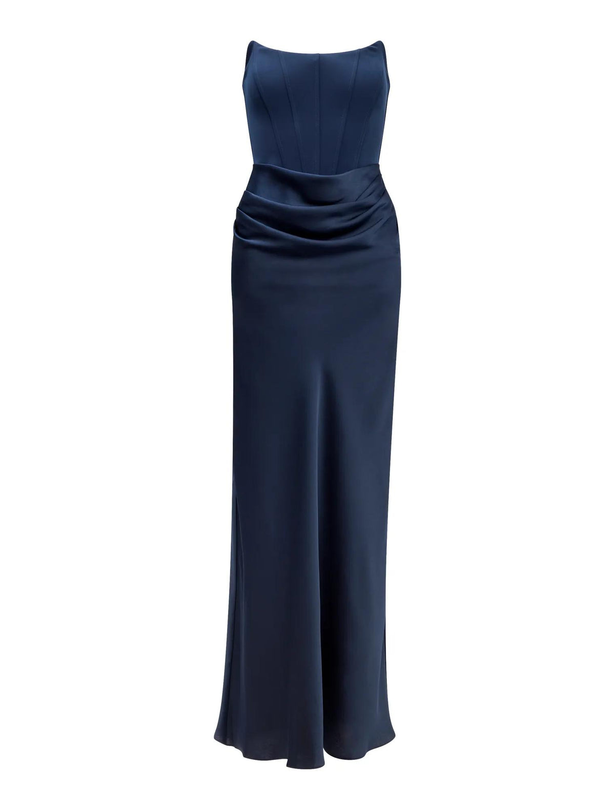 Isra Drape Strapless Maxi Dress Navy_mannequin