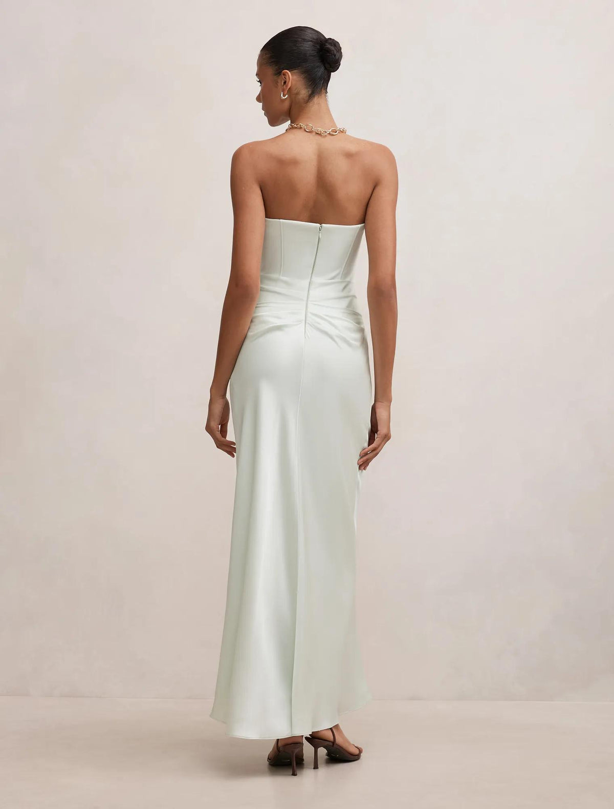 Isra Drape Strapless Maxi Spearmint