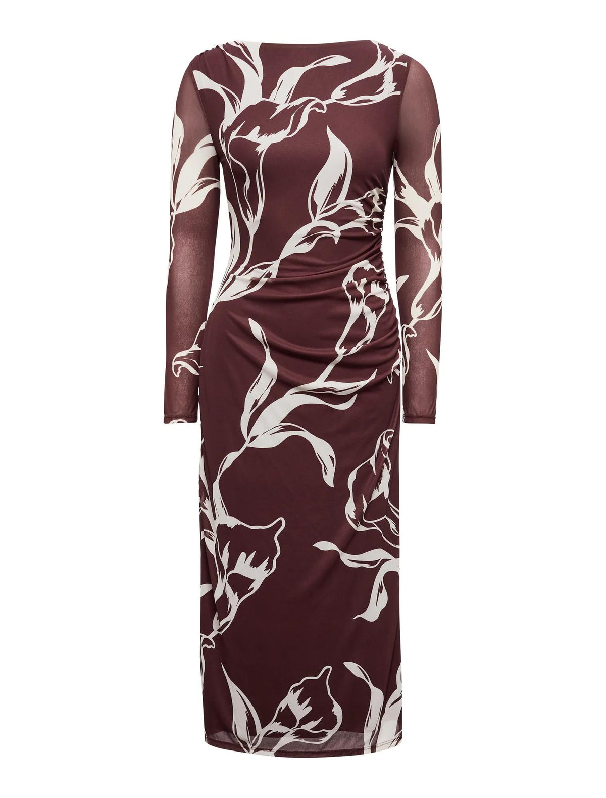 Ally Petite Long Sleeve Midi Sable Moselle_mannequin