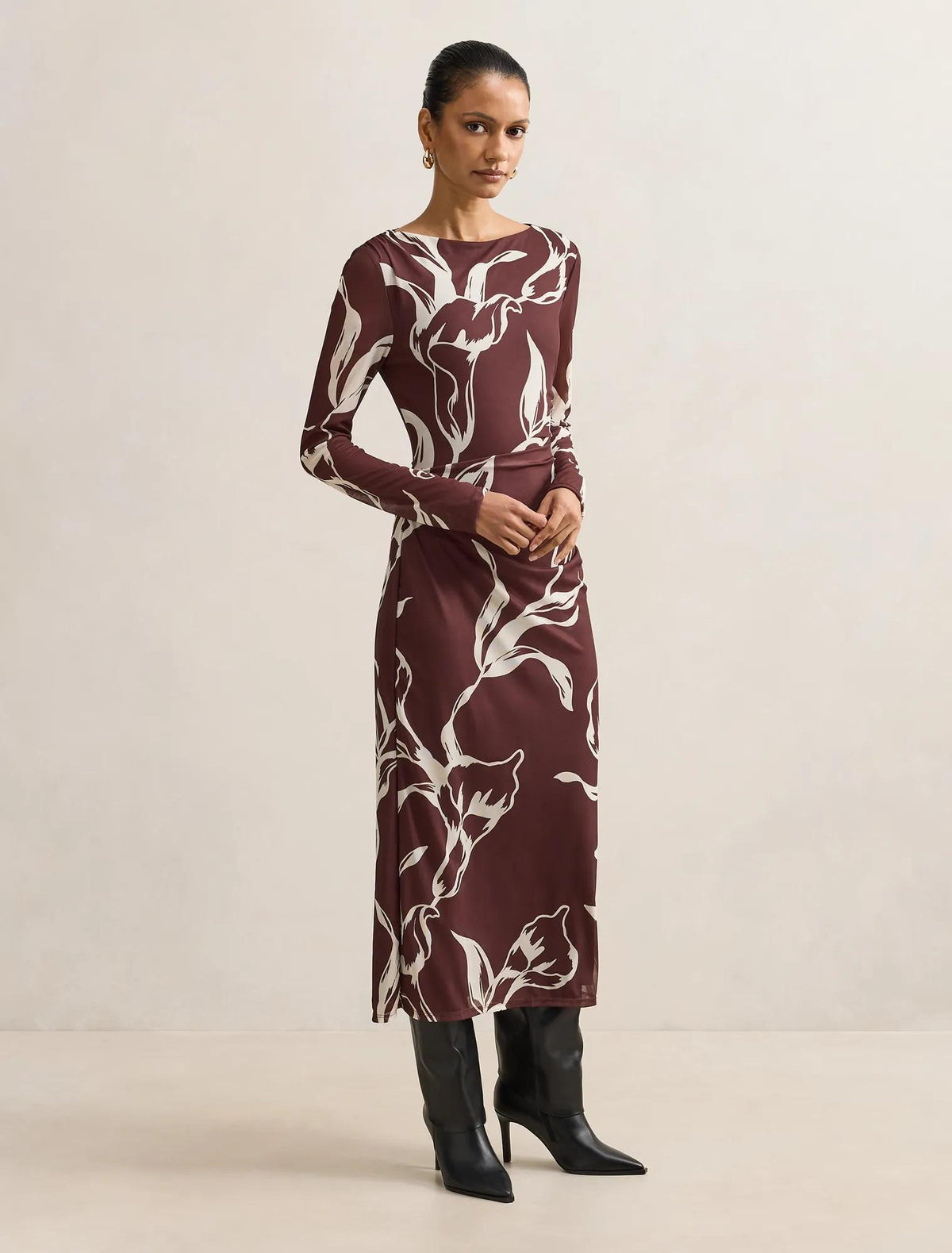 Ally Petite Long Sleeve Midi Sable Moselle