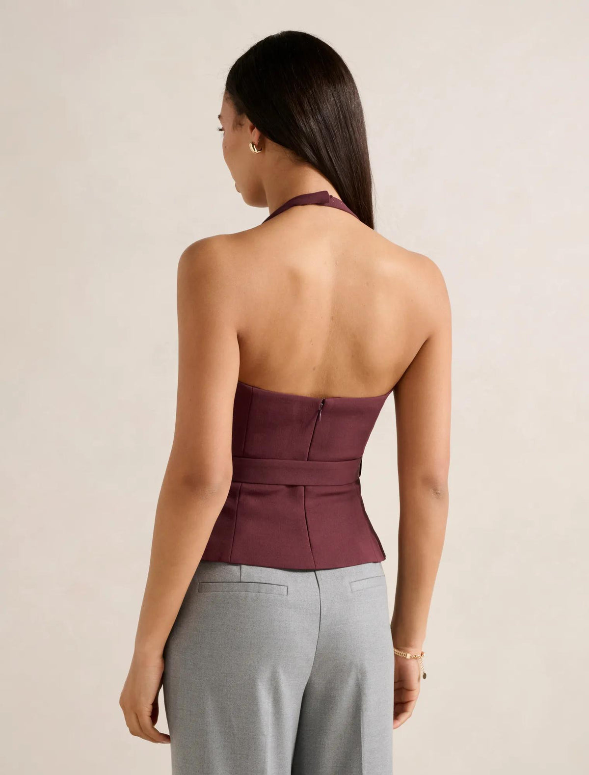Ellisa Belted Hardware Top Port Royale