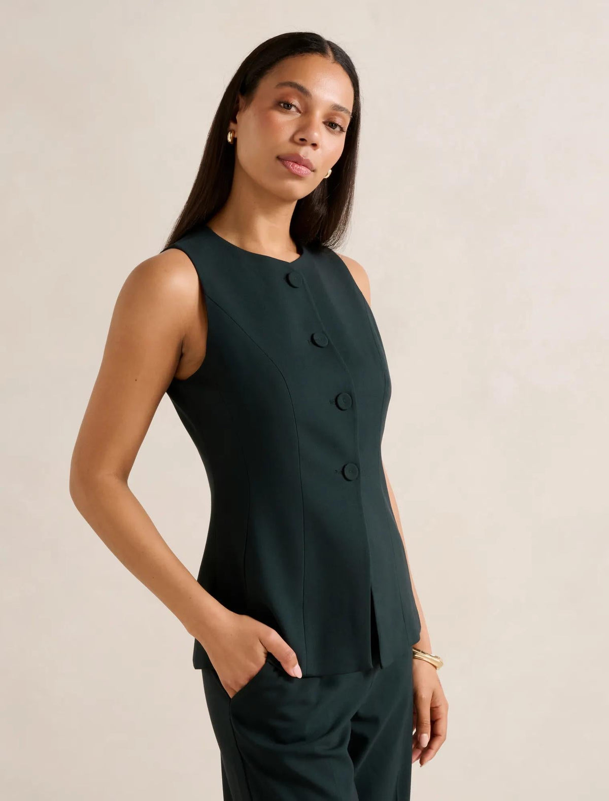 Hendrix Long Waistcoat Emerald Green Suit