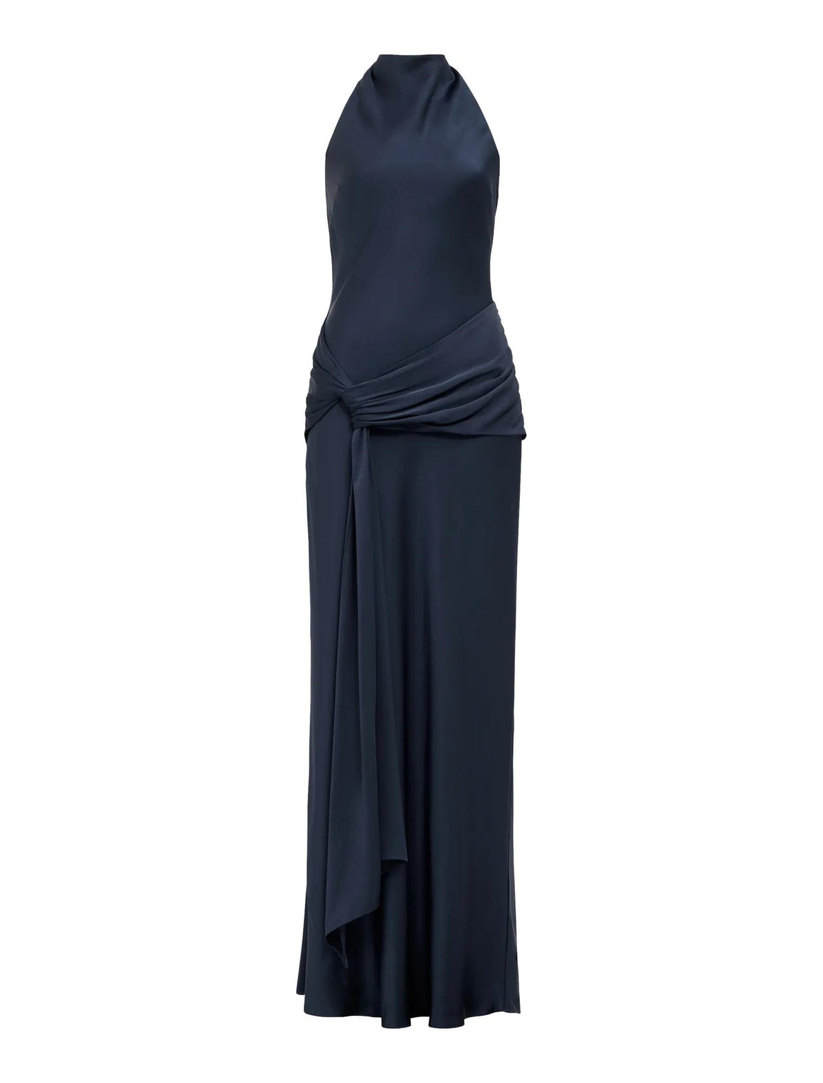Abby Halter Satin Maxi Dress Navy_mannequin
