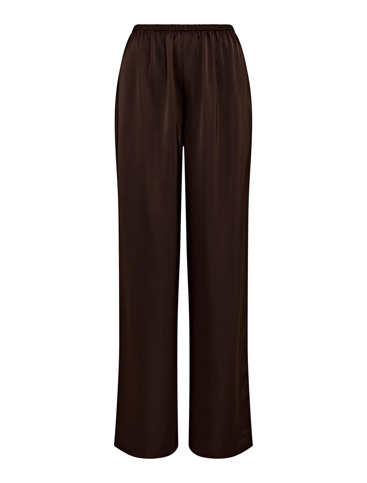 Sara Satin Wide Leg Pant Chocolate
