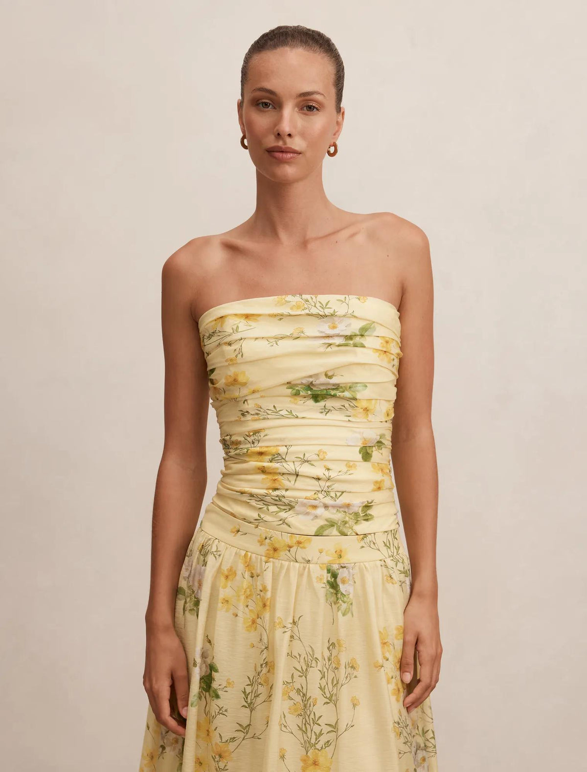 Palmer Gathered Strapless Top Saffia Ditsy Co-ord