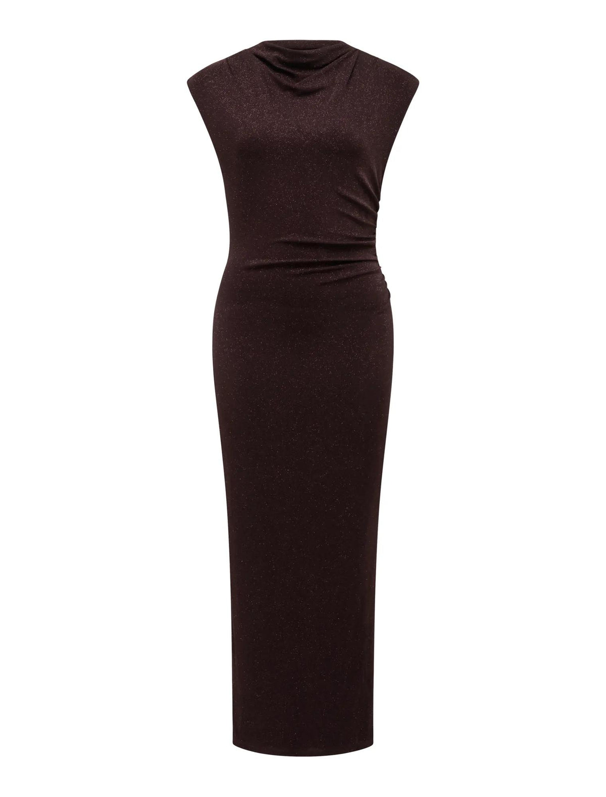 Sammy Glitter Bodycon Midi Dress Dark Chocolate_mannequin