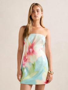 Ria Strapless Sequin Mini Dress Capella Floral