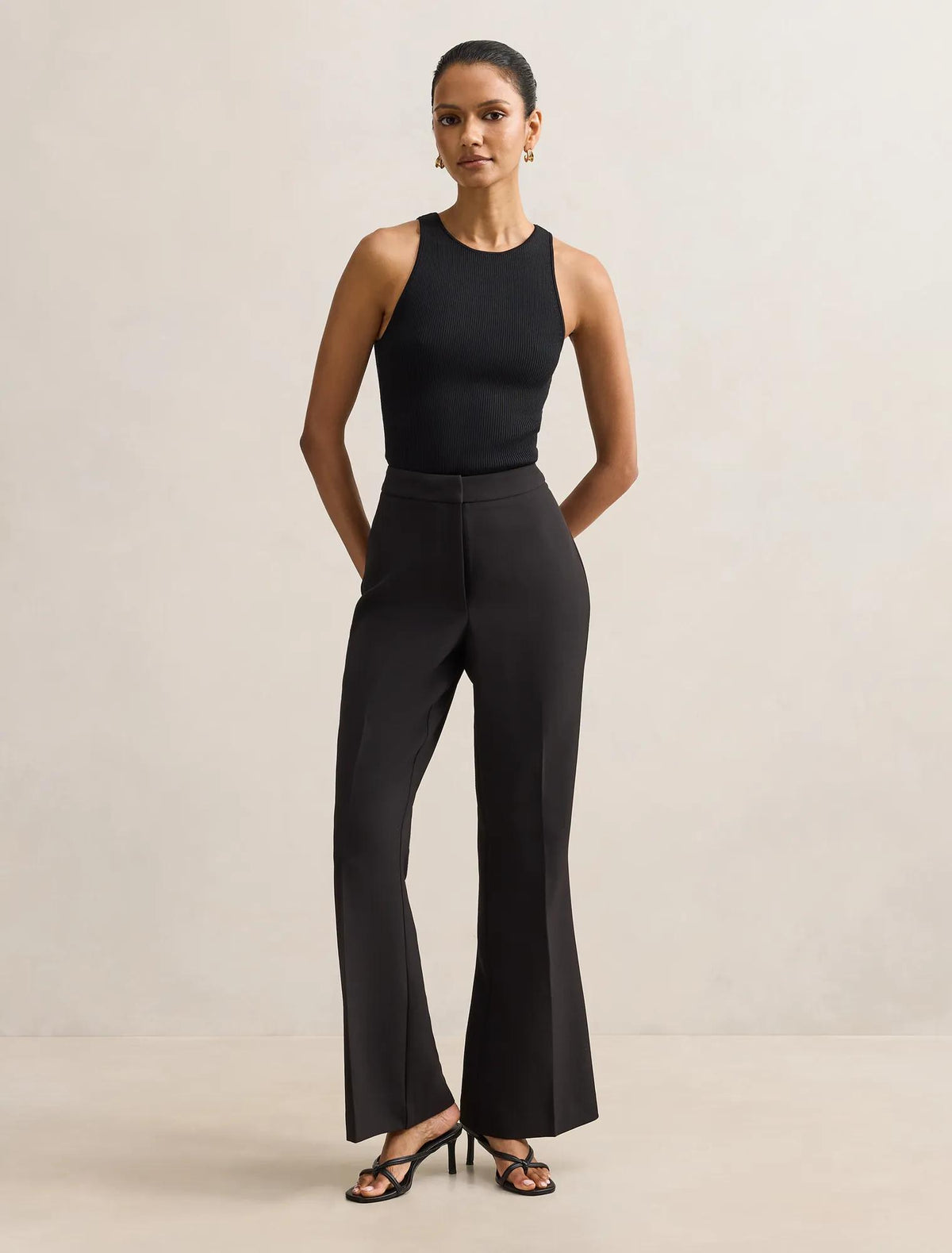 Faith Petite Flare Pant Black