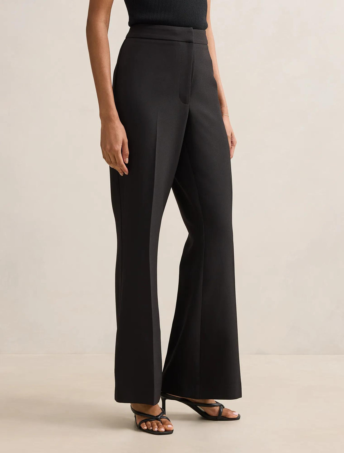 Faith Petite Flare Pant Black
