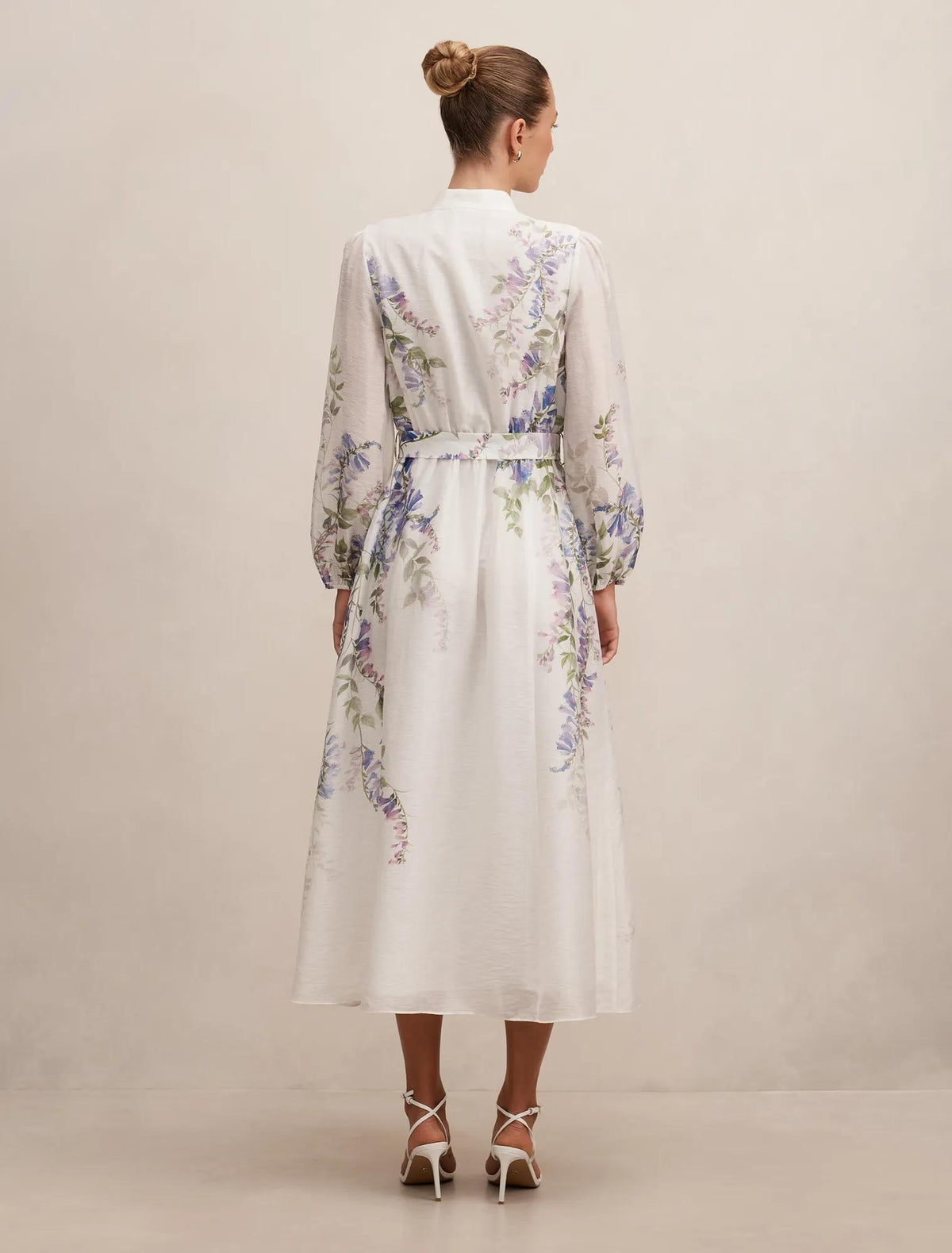 Sheridan Placement Print Midi Dress Wisteria Floral