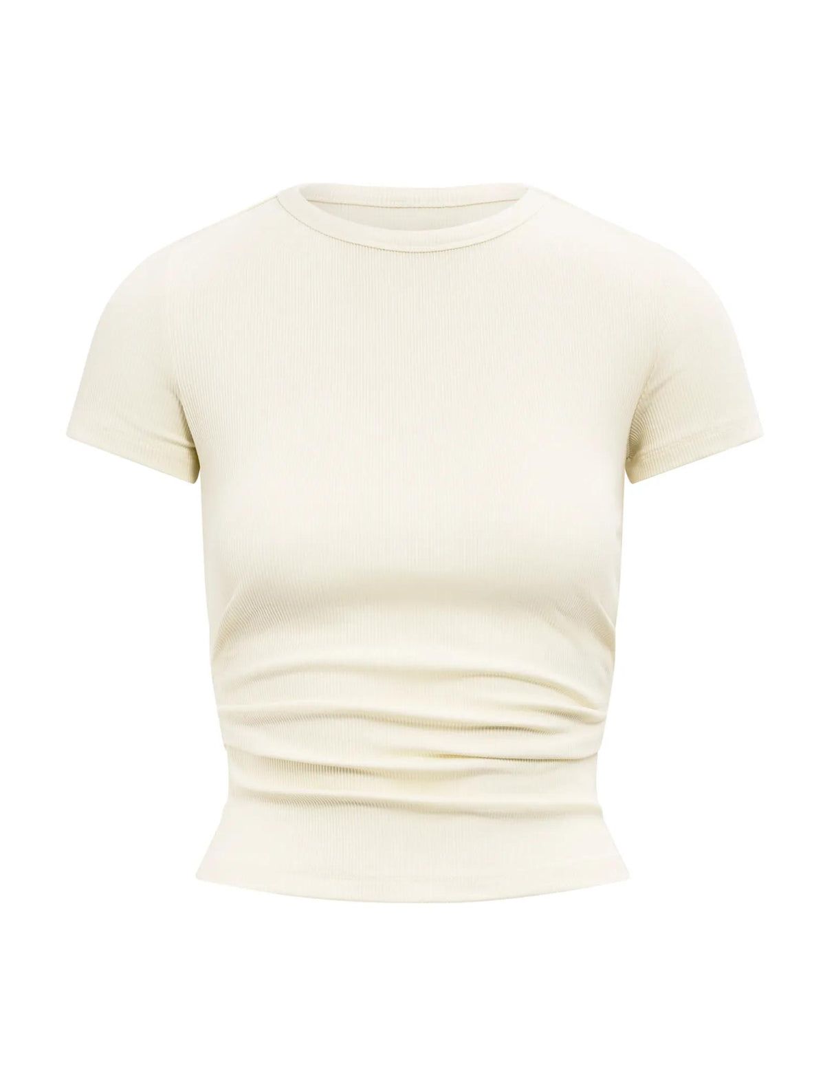 Kelly Tuck Detail Baby Tee Soft Yellow_mannequin