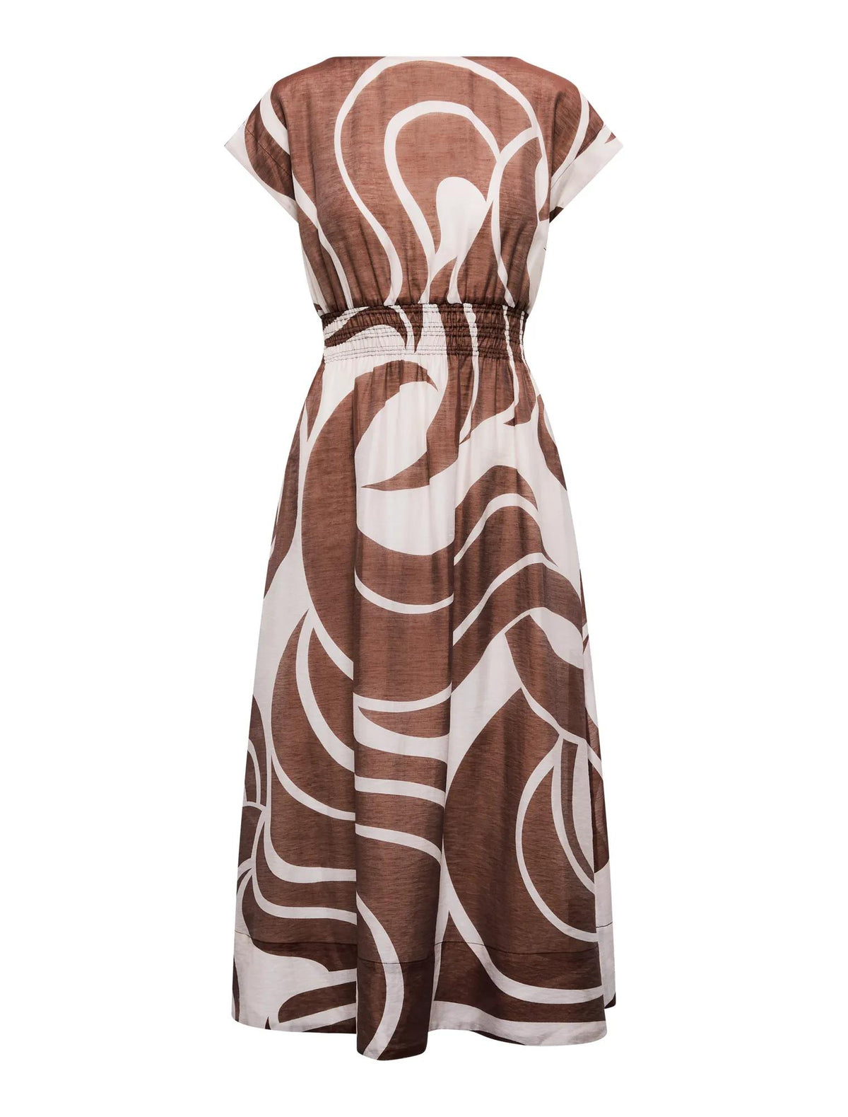 Callie Petite Ruched Midi Dress Morley Abstract_mannequin