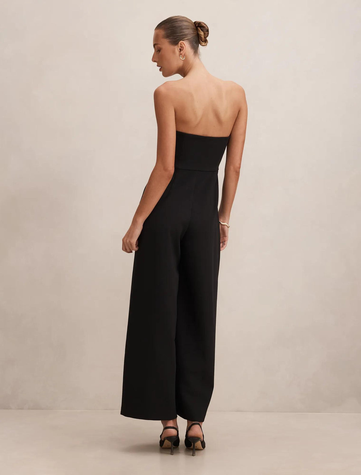 Shelly Strapless Corset Jumpsuit Black