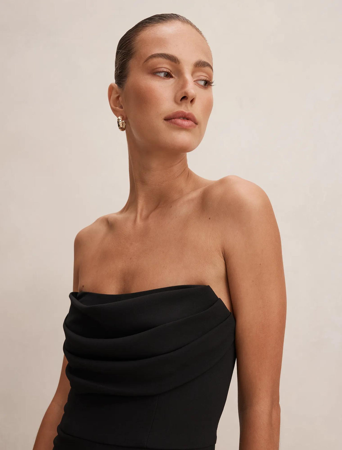 Shelly Strapless Corset Jumpsuit Black