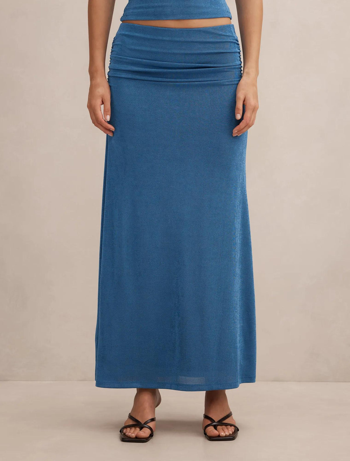 Arabella Flute Maxi Skirt Palace Blue co-ord
