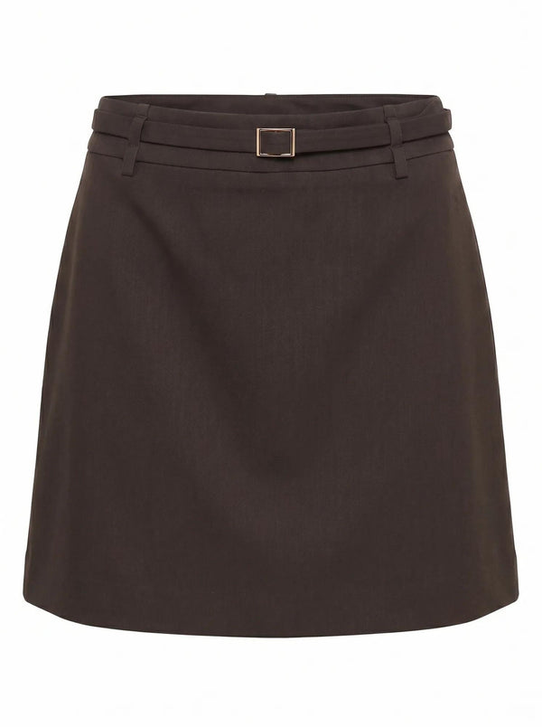 Eloise Belted Mini Skirt Chocolate_mannequin
