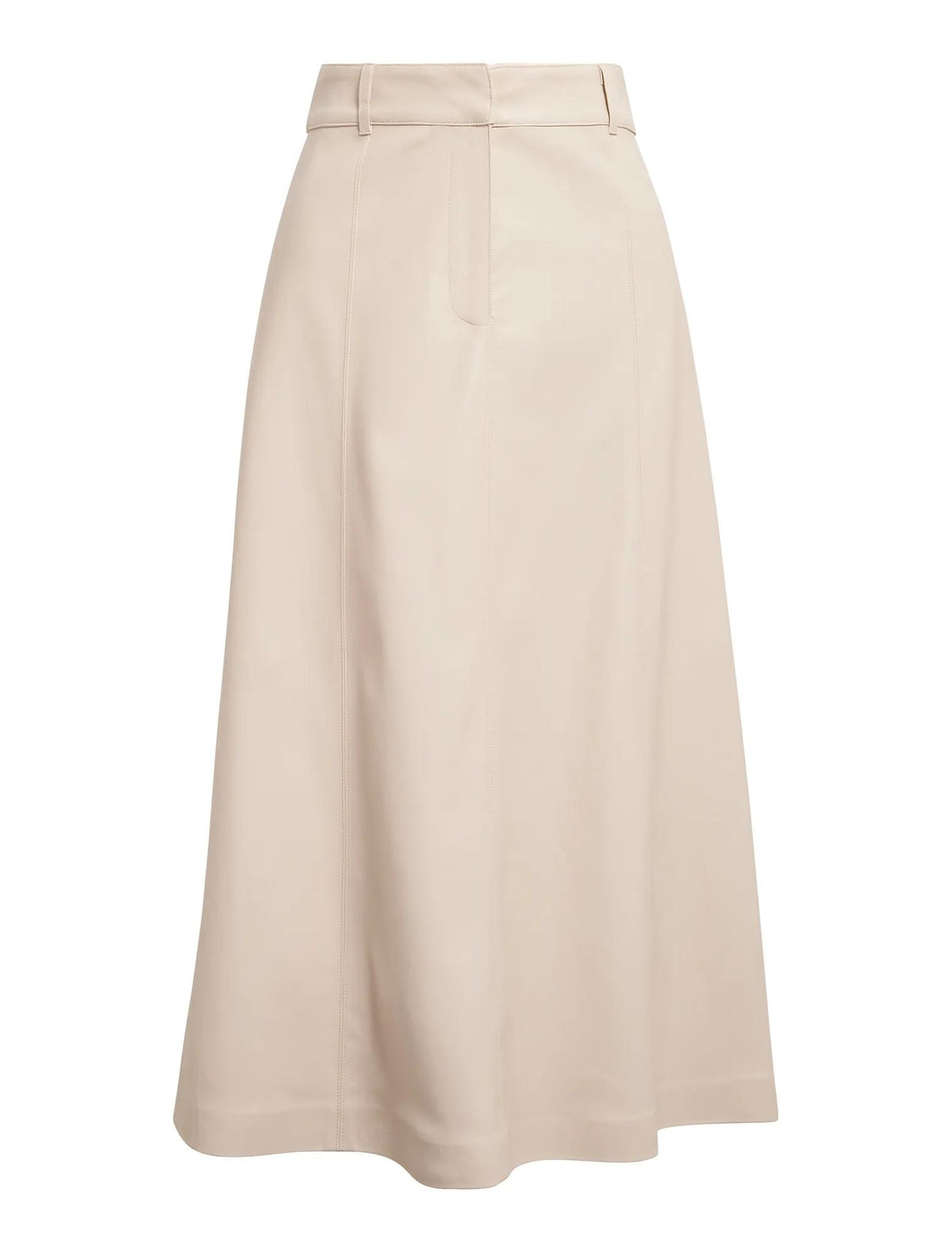 Isla Vegan Leather Midi Skirt Bone_mannequin