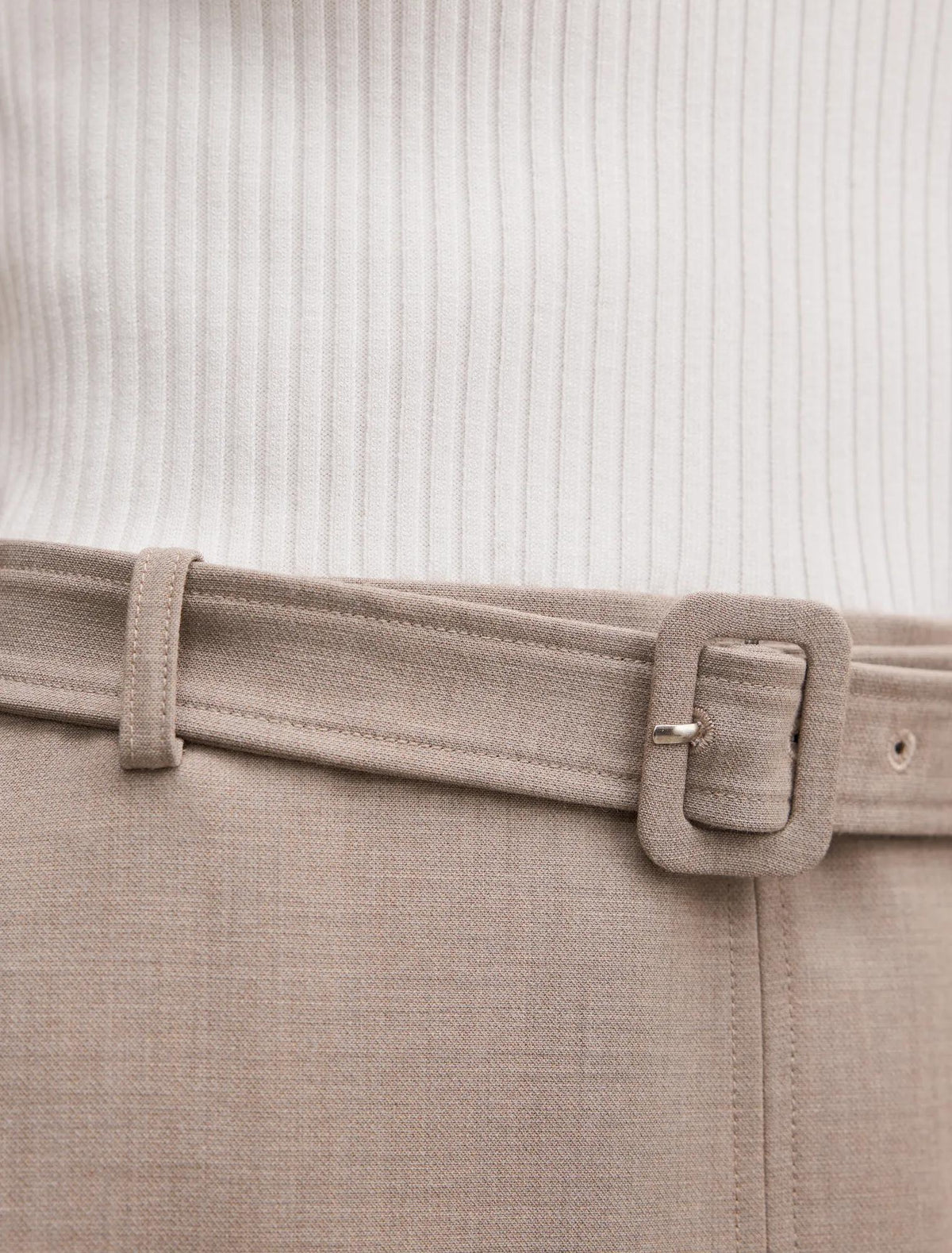 Maya Woven Mixed Mini Dress Neutral Set