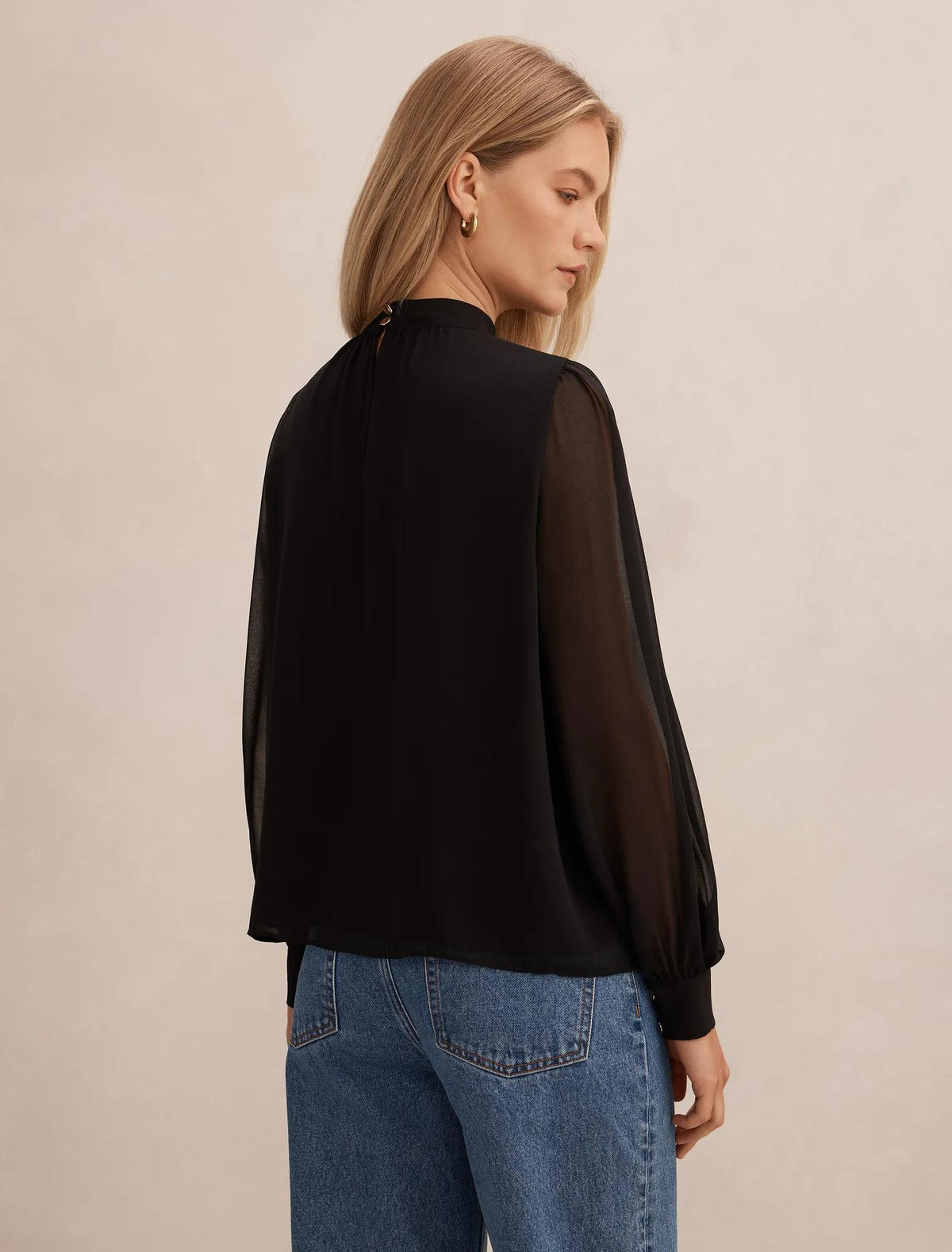 Deja Sheer Blouse Black