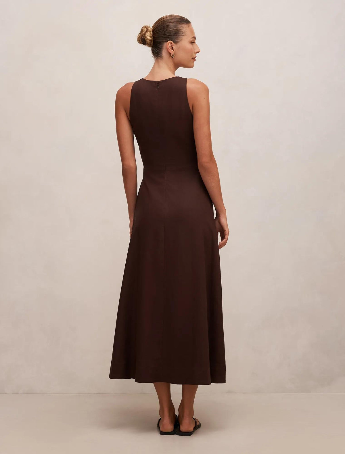 Zoey Halter Tie Midi Bitter Chocolate