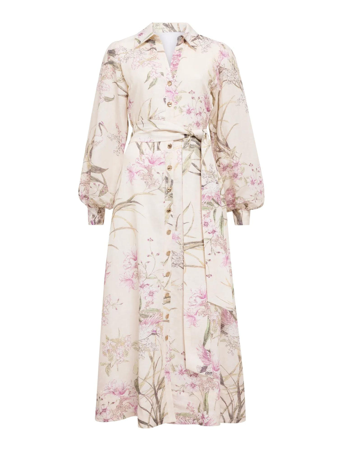 Hazel Shirt Midi Dress Petalbrook Floral_mannequin
