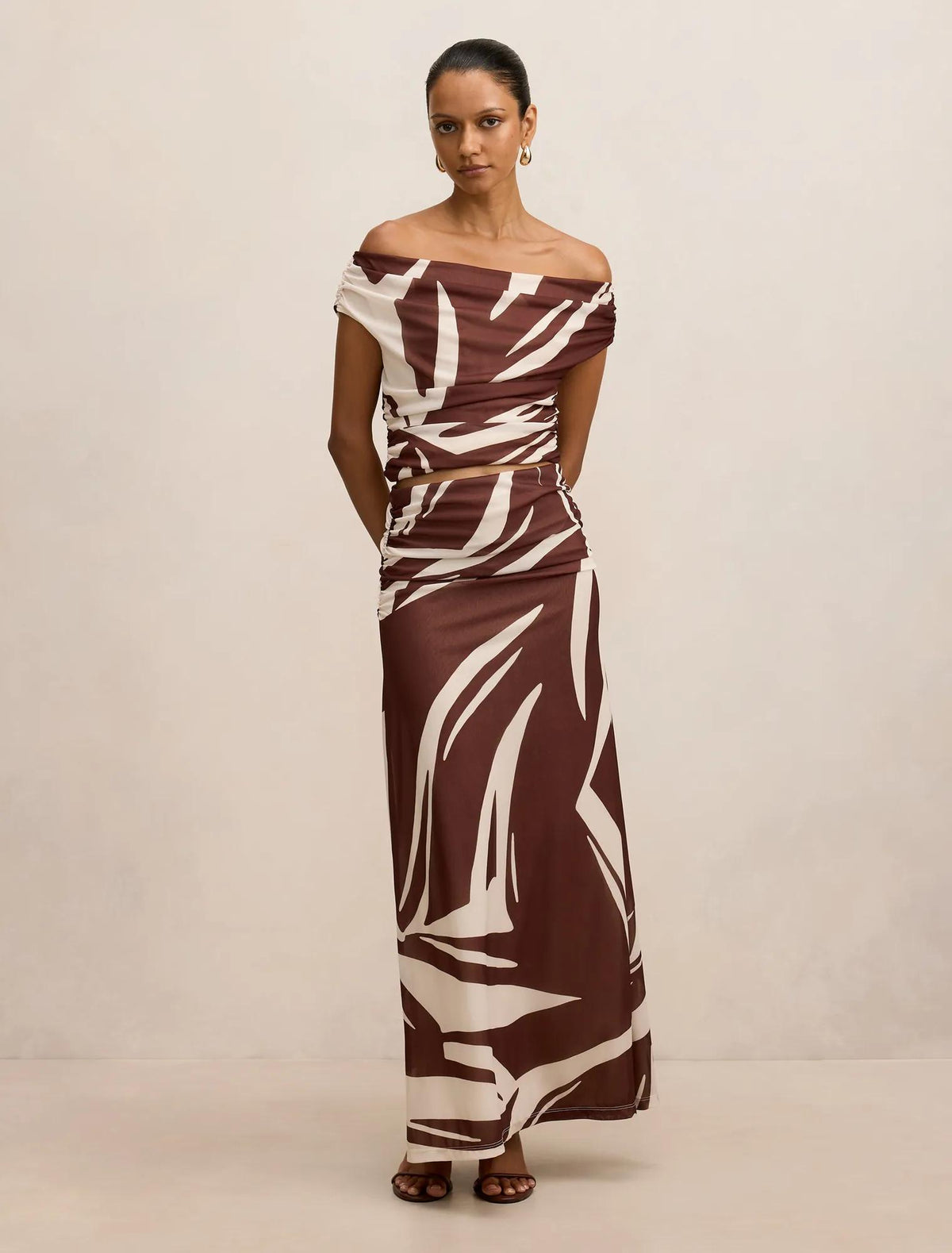 Mimi Petite Flute Maxi Skirt Dark Tove co-ord