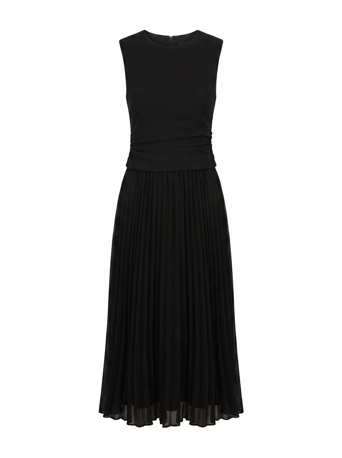 Emilia 2-in-1 Pleated Midi Dress Black_mannequin