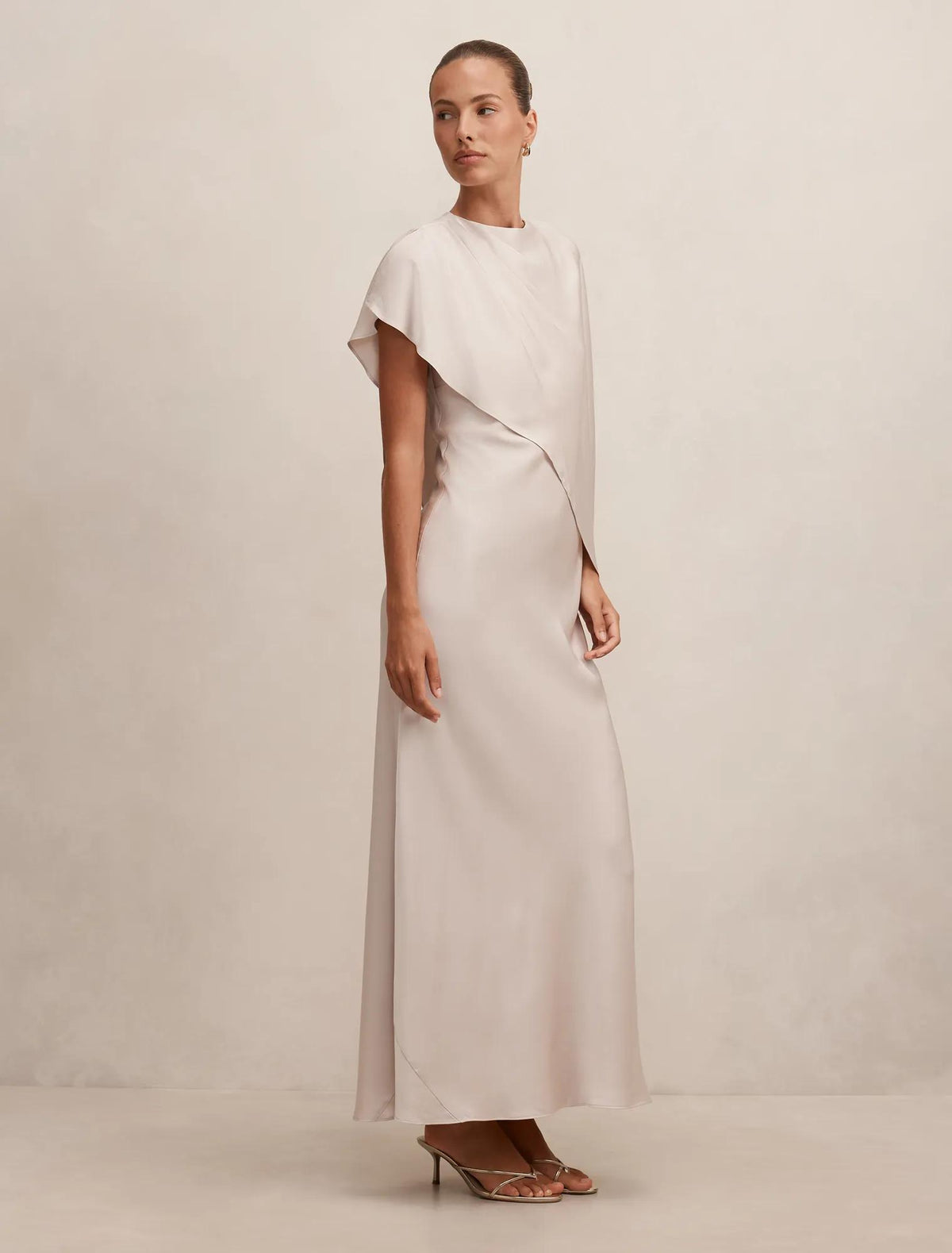 Zinnia Cape Maxi Dress Champagne