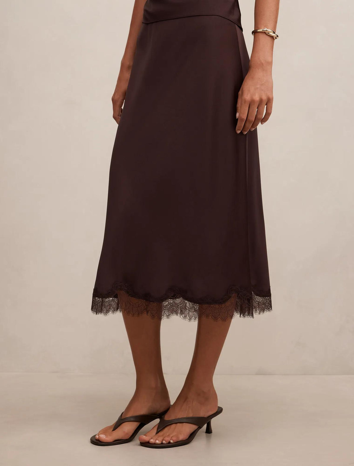 Enola Lace Midi Skirt Dark Chocolate Co-ord