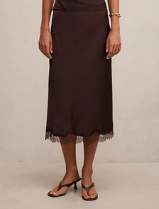 Enola Lace Midi Skirt Dark Chocolate Co-ord
