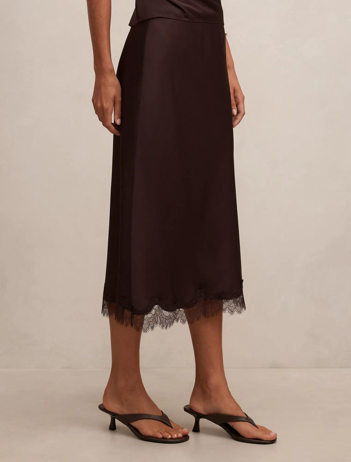 Enola Lace Midi Skirt Dark Chocolate Co-ord