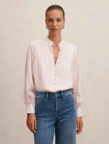 Astra Lace Trim Blouse Barely Pink