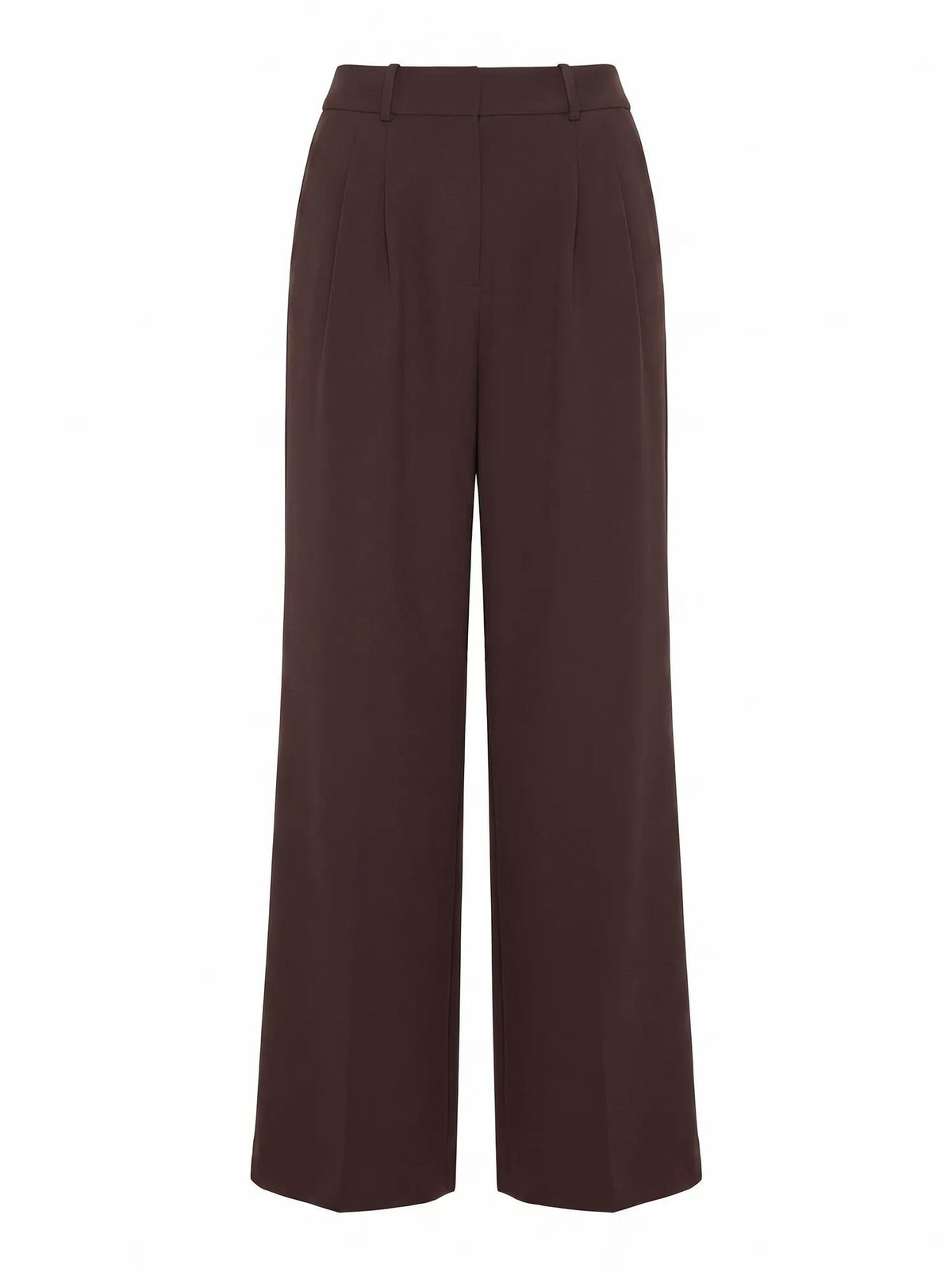 Eva Pleat Wide Leg Pants Chocolate_mannequin