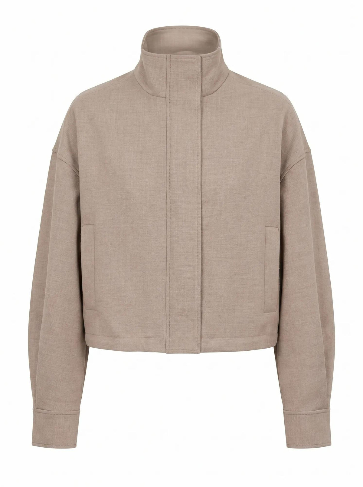 Maya Funnel Neck Jacket Neutral Set_mannequin