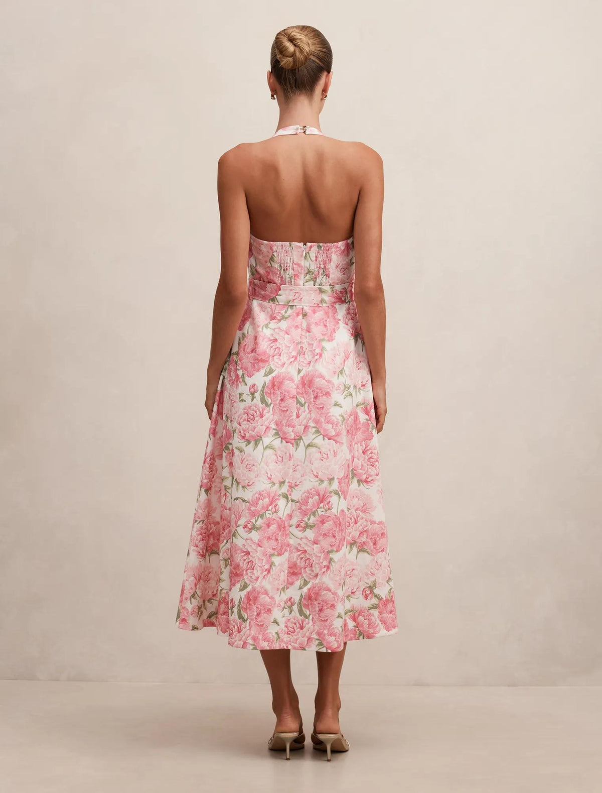 Blossom Halter Midi Dress Pink Loft Floral