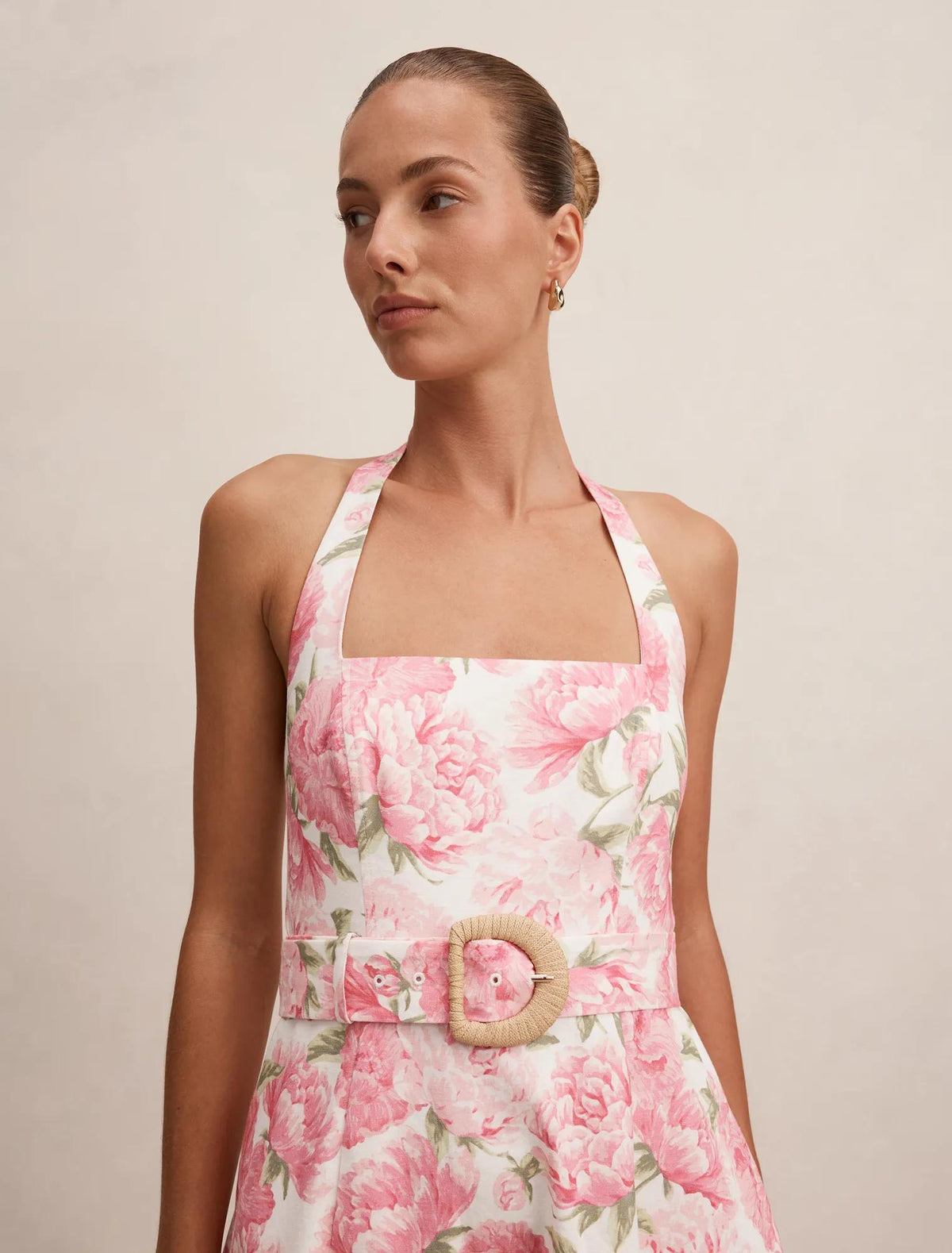 Blossom Halter Midi Dress Pink Loft Floral