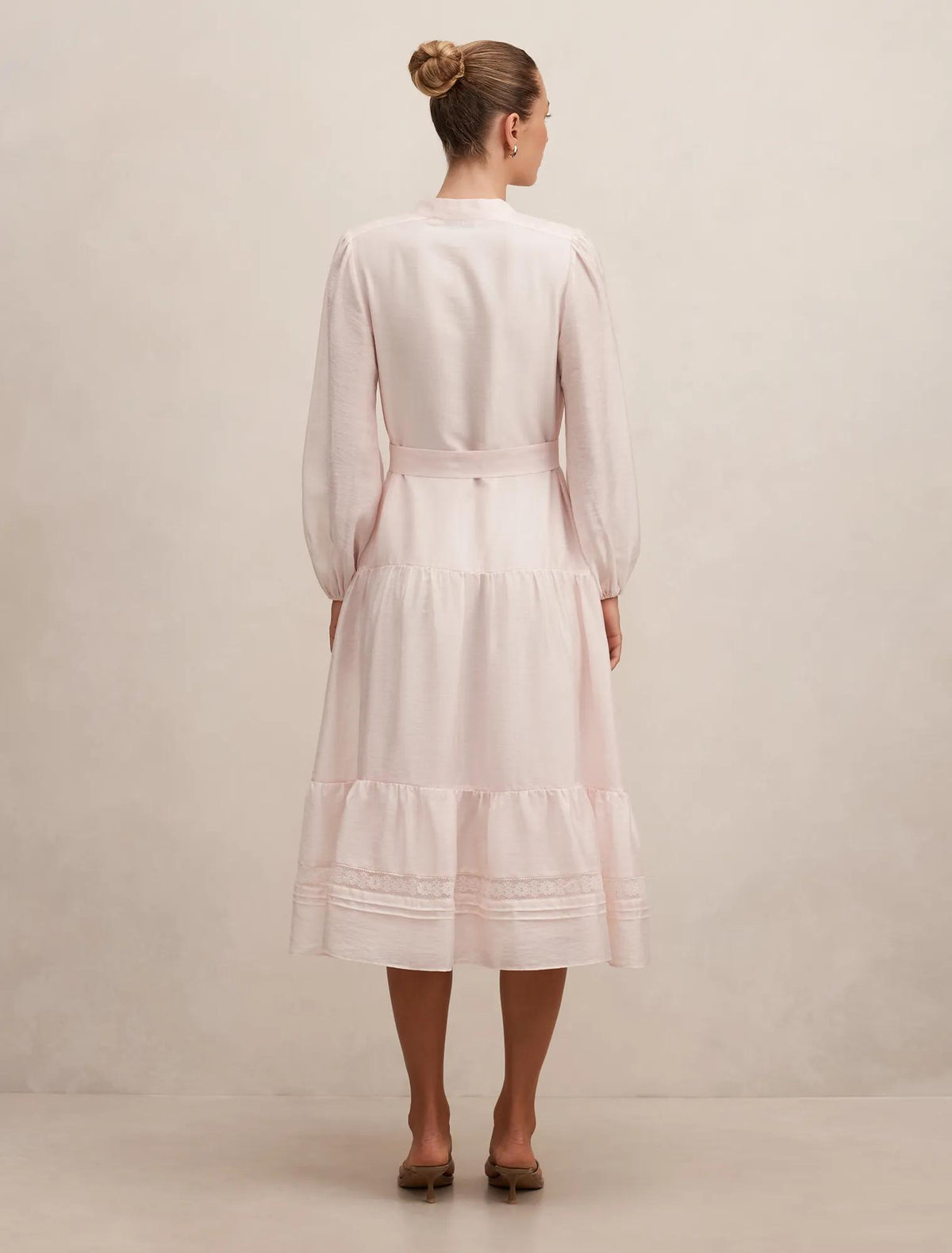 Rachel Lace Trim Midi Dress Rosewater